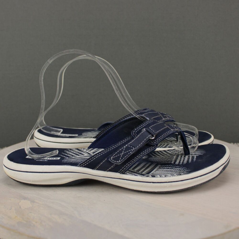 Clarks Sport Sandals Adjustable Outdoor Womens 9 Navy Blue Shoes